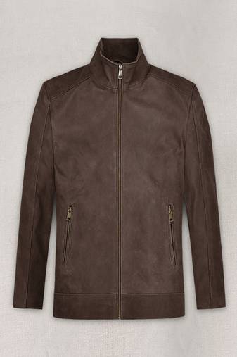 men's brown lambskin leather jacket classic zip up style select
