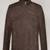 Men’s brown  lambskin leather jacket  two vertical zippered waist pockets
