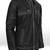 Men’s black lambskin leather jacket- distressed black finish two horizontal zippered chest pockets