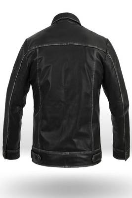 men's black premium lambskin leather jacket distressed vintage finish premium 2