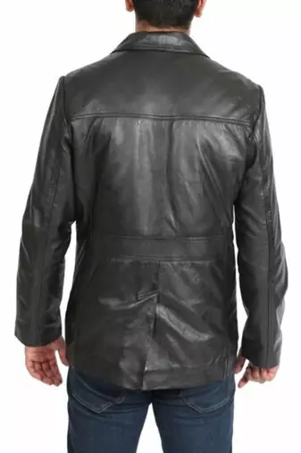 men's black lambskin leather biker jacket classic moto zip style modern genuine