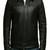 Men's black lambskin leather jacket- straight zipper style
