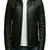 Men's black lambskin leather jacket- straight zipper style