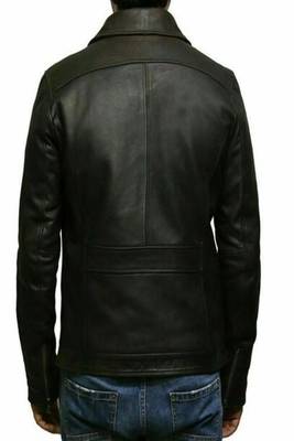 men's black lambskin leather jacket classic zip up style modern elegant 4