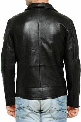 men's black lambskin leather jacket classic zip up style modern sophisticated 2