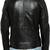 Men’s simple black  lambskin leather jacket cross zipper style
