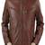 Men’s brown lambskin leather jacket 2 pocket & café racer style