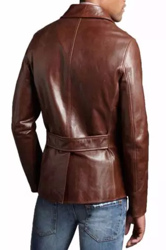men's brown lambskin leather jacket classic zip up style unique