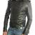 Men’s black lambskin leather jacket - asymmetrical &  belted cuffs style
