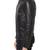 Men’s black genuine lambskin leather jacket- large, curved  rope pockets style