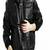 Men’s black genuine lambskin leather jacket- 4 pocket & shoulder strip style