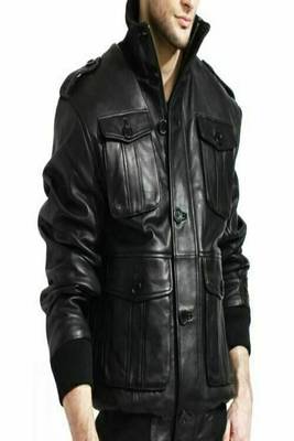 men's black lambskin leather jacket classic zip up style modern versatile 2