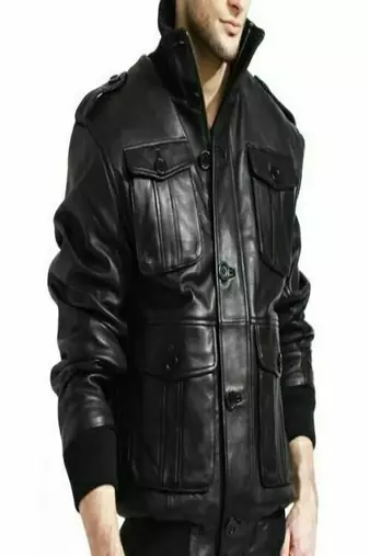 men's black lambskin leather jacket classic zip up style modern versatile