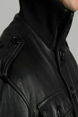 men's black lambskin leather jacket classic zip up style modern versatile 4
