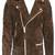 Men’s brown suede genuine lambskin leather jacket-zip & button quilted hand style