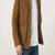 Men’s brown  suede genuine lambskin leather jacket-4 pocket & button