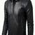 Men’s black lambskin leather jacket- café racer  style