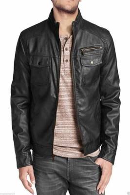 men's black lambskin leather jacket classic zip up style modern distinctive 1