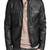 Men's black genuine lambskin leather jacket- straight zip & 2 pocket  style