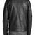 Men's black genuine lambskin leather jacket- straight zip & 2 pocket  style