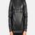 Men's black genuine lambskin leather jacket- straight zip & 2 pocket  style