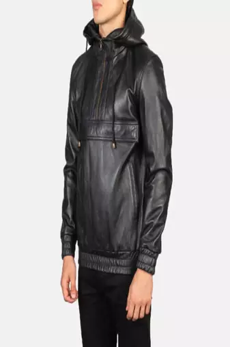 men's black lambskin leather jacket classic zip up style modern distinctive