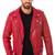 Men's red lambskin leather jacket- multipal zipper motorcycle biker style