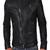 men'sblack lambskin leather motorcycle jacket- cross zip café racer style