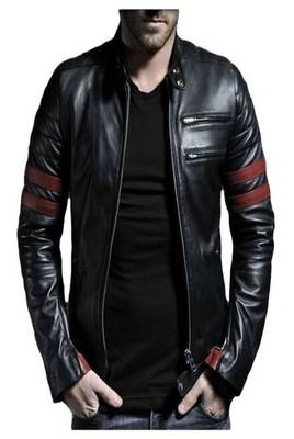 men's black lambskin leather jacket classic zip up style modern luxury 1