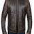 men's brown lambskin leather jacket rub off zip skin & café racer style