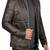 men's brown lambskin leather jacket rub off zip skin & café racer style