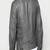 men's gray genuine lambskin leather jacket-2 pocket & button style