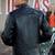 men's black genuine lambskin leather jacket-two vertical zippered chest pockets style