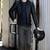 men's black genuine lambskin leather jacket-two vertical zippered chest pockets style