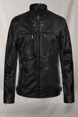 men's black lambskin leather jacket classic zip up style modern deluxe 4
