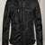 men's black genuine lambskin leather jacket-two vertical zippered chest pockets style