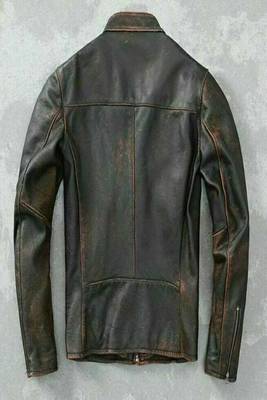 men's brown lambskin leather jacket classic zip up style special 2