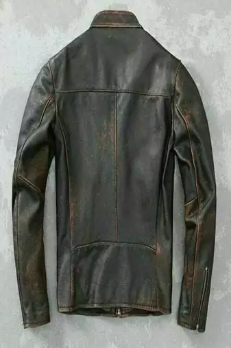 men's brown lambskin leather jacket classic zip up style special