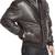 men's brown genuine lambskin leather jacket-bomber biker 2 pocket & ribb cuff style