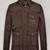 men's coffee brown genuine lambskin leather jacket waist belt & ribb cuff biker style
