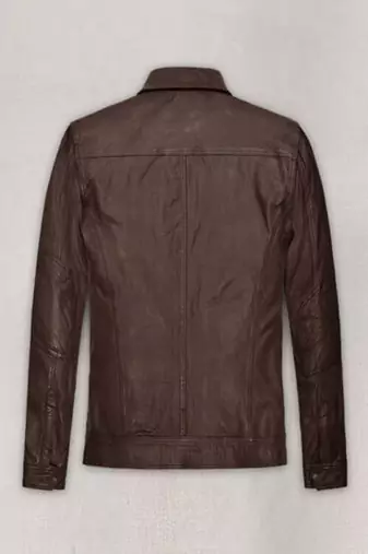 men's coffee brown lambskin leather biker jacket adjustable belted waist premium