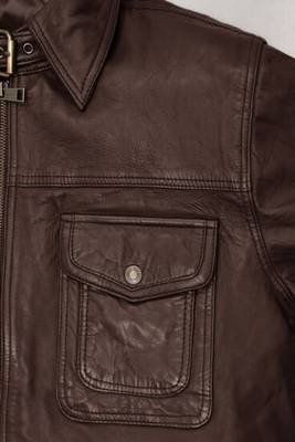 men's coffee brown lambskin leather biker jacket adjustable belted waist premium 3