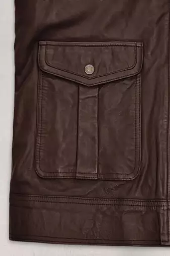 men's coffee brown lambskin leather biker jacket adjustable belted waist premium