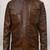 Men's brown genuine lambskin leather jacket motorcycle biker style 2 button pockets