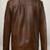 Men's brown genuine lambskin leather jacket motorcycle biker style 2 button pockets