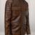 Men's brown genuine lambskin leather jacket motorcycle biker style 2 button pockets