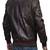 Men's brown genuine lambskin leather bomber jacket motorcycle rib cuffs waist