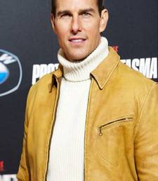 Mens yellow color design  genuine lambskin leather jacket biker zip & café racer style