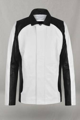 men's white lambskin leather biker jacket classic moto zip style unique