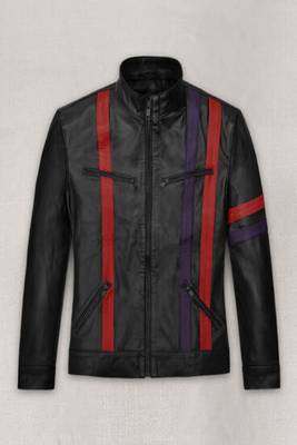 men's black lambskin leather biker jacket classic moto zip style modern superior 1